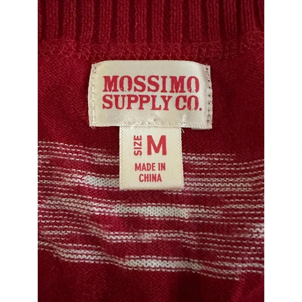 VTG Mossimo Supply Co Red White Striped Sweater M TVD Elena Bella Swan Y2K Indie